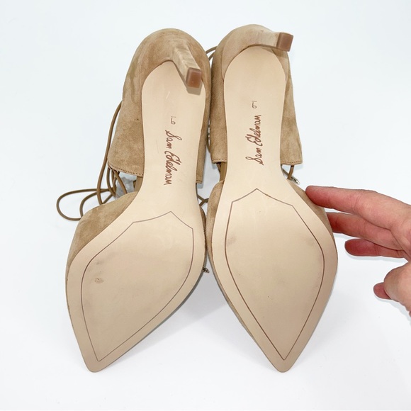 Sam Edelman Helaine Tan Suede Strappy Heels Size 9 - Picture 7 of 9